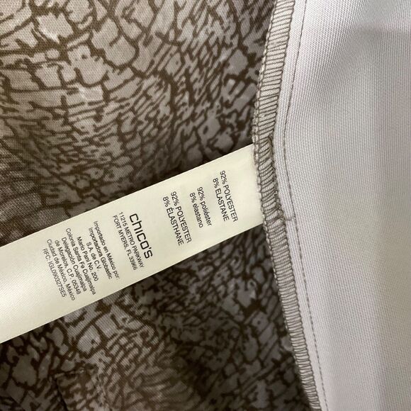 Chico’s Blazer Jacket Size XL Geometric abstract Print Open Front Knit Career - Picture 4 of 12